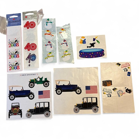 Vintage Mrs. Grossman Misc. Scrapbook Sticker Lot Travel Birthday Auto - Picture 1 of 11